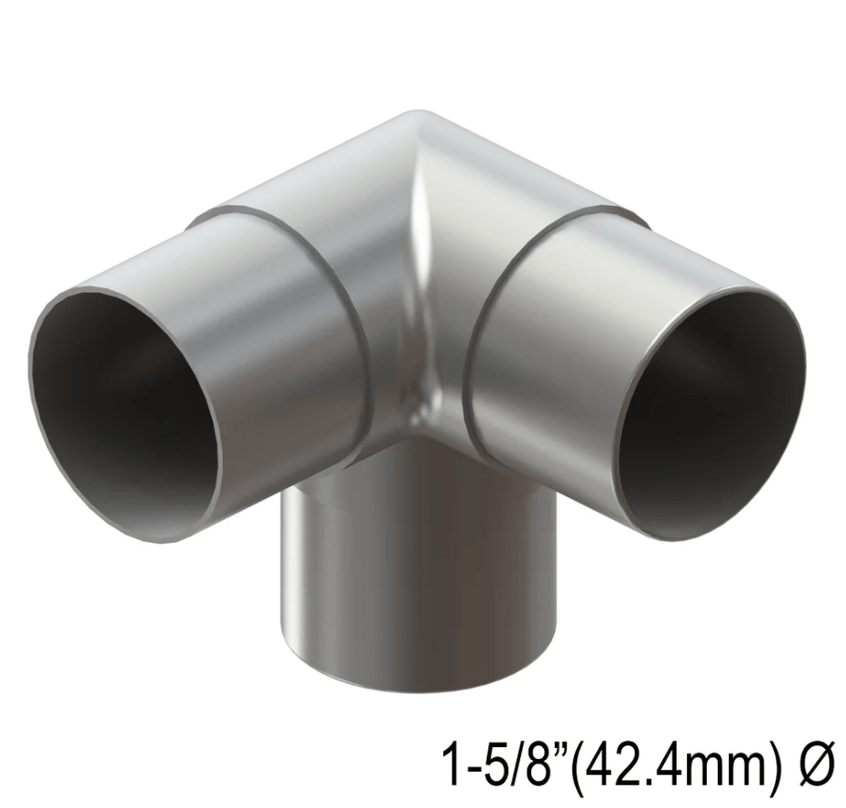 Elbow/Flange For Rectangle, Square & Round Handrail - Fixed 90° , Fixed 180° , 135° & Adj. - Glassparts.ca