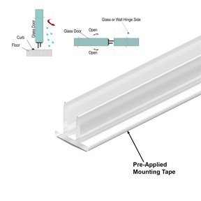 Grey Goat GAPSWPFIN double-fin shower glass gap seal, 95 inch, Ultra Clear