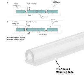Bulb-Side Shower Glass Gap Seal - 98" - Ultra Clear