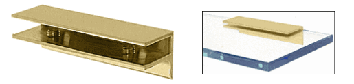CRL Rectangular Interior Shower Shelf Clamps with Support Leg — EH130