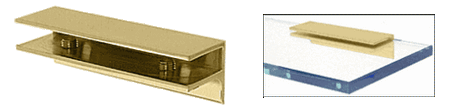 CRL Rectangular Interior Shower Shelf Clamps with Support Leg — EH130