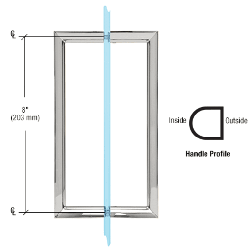 CRL RM Series Back-to-Back Pull Handles — RM8X8CH