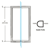 CRL RM Series Back-to-Back Pull Handles — RM8X8CH