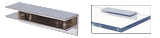 CRL Rectangular Interior Shower Shelf Clamps with Support Leg — EH128