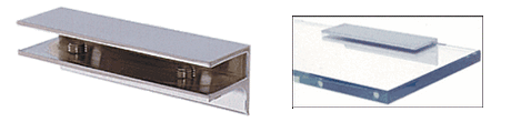 CRL Rectangular Interior Shower Shelf Clamps with Support Leg — EH128