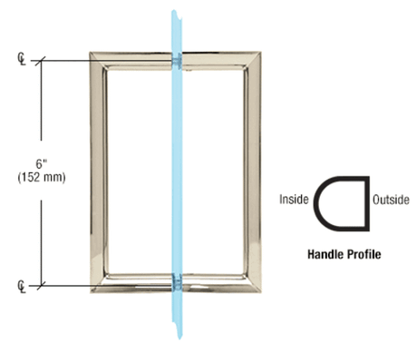 CRL RM Series Back-to-Back Pull Handles — RM6X6PN