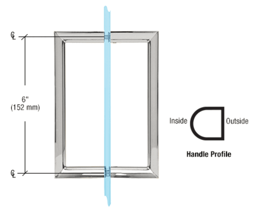 CRL RM Series Back-to-Back Pull Handles — RM6X6CH