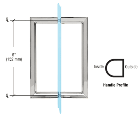 CRL RM Series Back-to-Back Pull Handles — RM6X6CH
