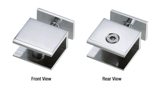 CRL Polished Chrome Thru-Glass Square Cornered Shelf Clamp — FA80CH
