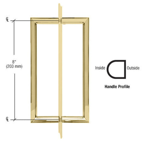 CRL RM Series Back-to-Back Pull Handles — RM8X8ULBR