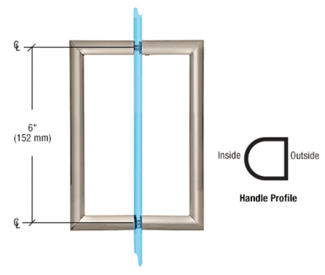 CRL RM Series Back-to-Back Pull Handles — RM6X6BN