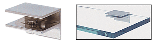 CRL Square Interior Shower Shelf Clamps with Support Leg — EH132