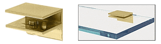 CRL Square Interior Shower Shelf Clamps with Support Leg — EH134