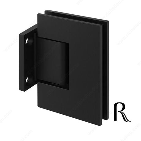 Richelieu Riveo Square Heavy-Duty Wall Mount Hinge with Short Backplate – Pair – Matte Black