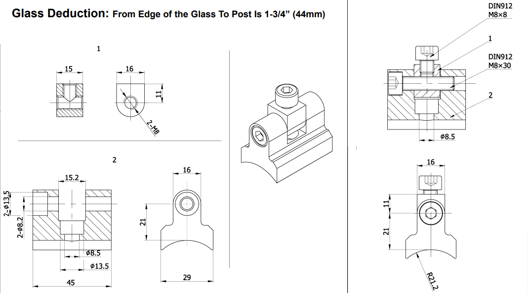 SCLAM Series Adjustable 180° Connector - Glassparts.ca
