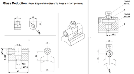 SCLAM Series Adjustable 180° Connector - Glassparts.ca