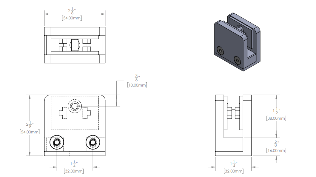 SCLAM Series Railing Clamp Round & Flat Post - Glassparts.ca