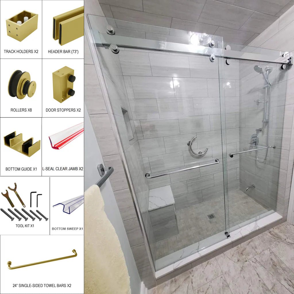 Shower Sliding Door Kit - CAM Series - Glassparts.ca