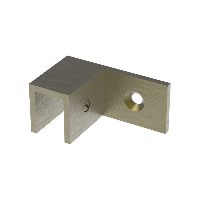 Sleeve over glass clamp SLOV044LAB - Wall to Glass - 90° Offset Left - Antique Brass
