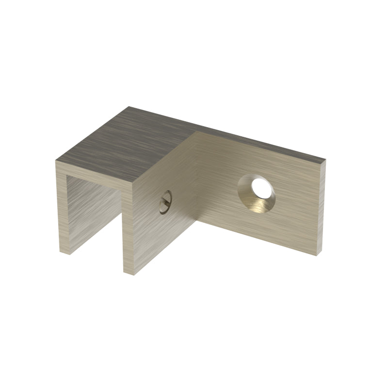 Sleeve over glass clamp SLOV044LBBRZ - Wall to Glass - 90° Offset Left - Brushed Bronze
