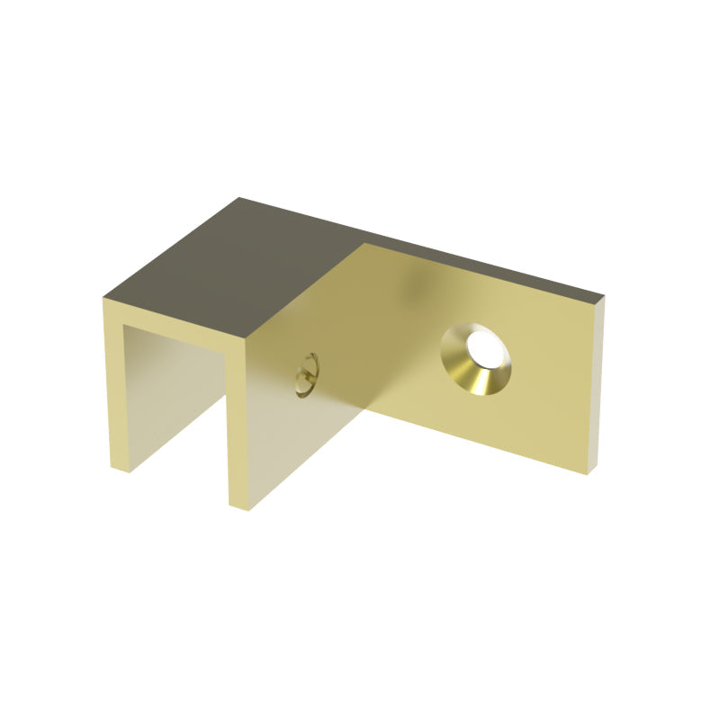 Sleeve over glass clamp SLOV044LPB - Wall to Glass - 90° Offset Left - Polished Brass