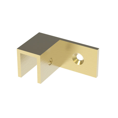Sleeve over glass clamp SLOV044LSB - Wall to Glass - 90° Offset Left - Satin Brass