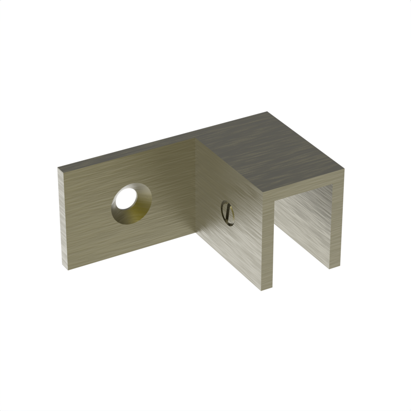 Sleeve over glass clamp SLOV044RAB - Wall to Glass - 90° Offset Right - Antique Brass
