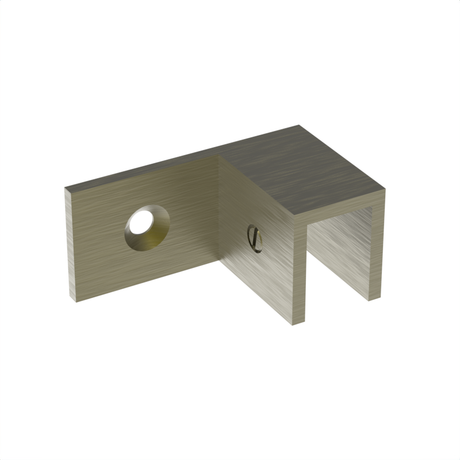 Sleeve over glass clamp SLOV044RAB - Wall to Glass - 90° Offset Right - Antique Brass