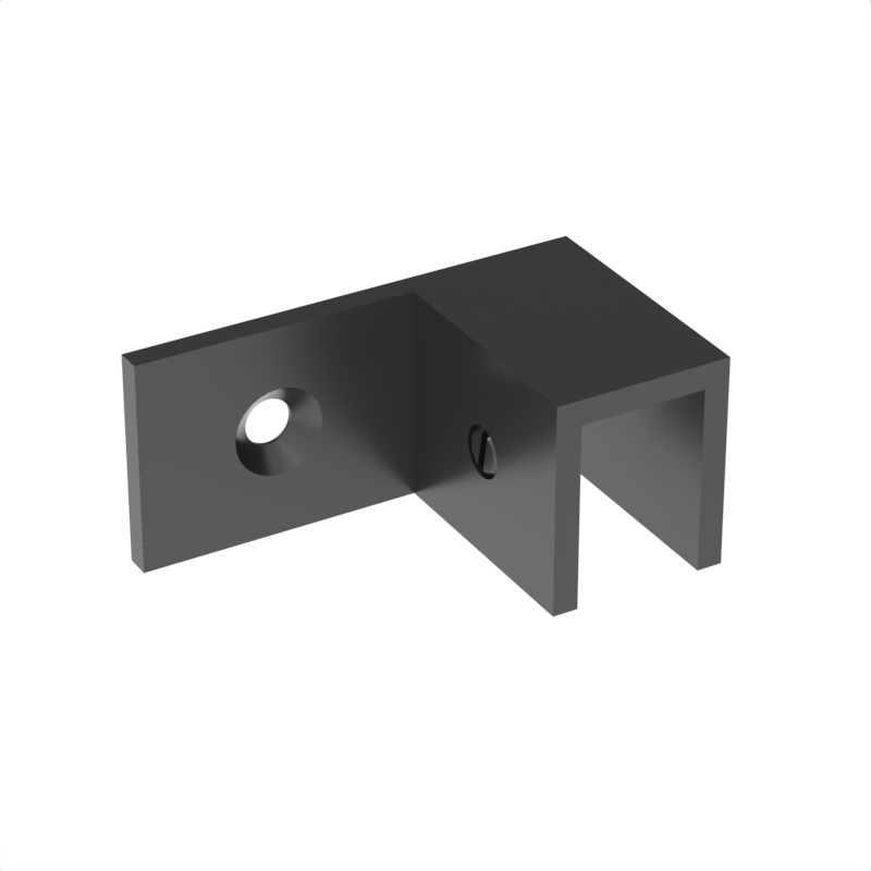 Sleeve over glass clamp SLOV044RGM - Wall to Glass - 90° Offset Right - Gun Metal