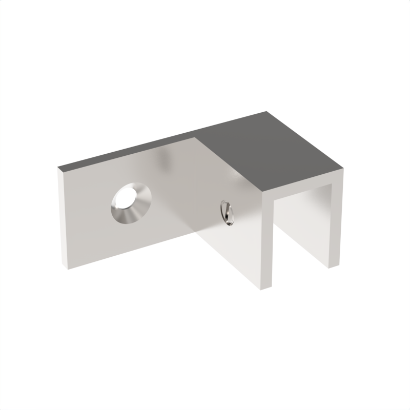 Sleeve over glass clamp SLOV044RPN - Wall to Glass - 90° Offset Right - Polished Nickel