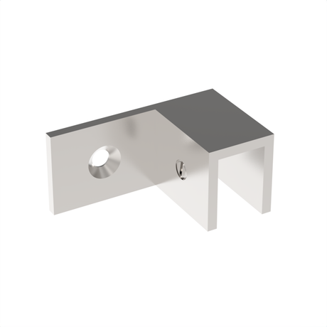 Sleeve over glass clamp SLOV044RPN - Wall to Glass - 90° Offset Right - Polished Nickel