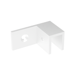 Sleeve over glass clamp SLOV044RW - Wall to Glass - 90° Offset Right - White