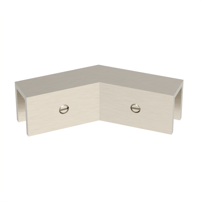 Sleeve over glass clamp SLOV045BN - Glass to Glass - 135° Fixed - Brushed Nickel