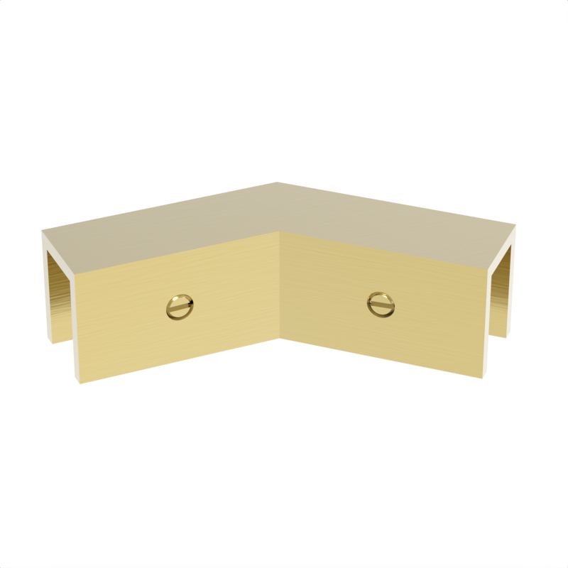 Sleeve over glass clamp SLOV045SB - Glass to Glass - 135° Fixed - Satin Brass