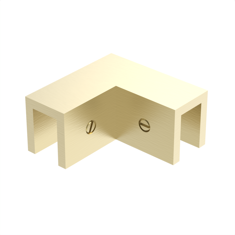 Sleeve over glass clamp SLOV092SB - Glass to Glass - 90° Fixed - Satin Brass