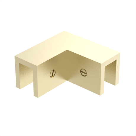 Sleeve over glass clamp SLOV092SB - Glass to Glass - 90° Fixed - Satin Brass