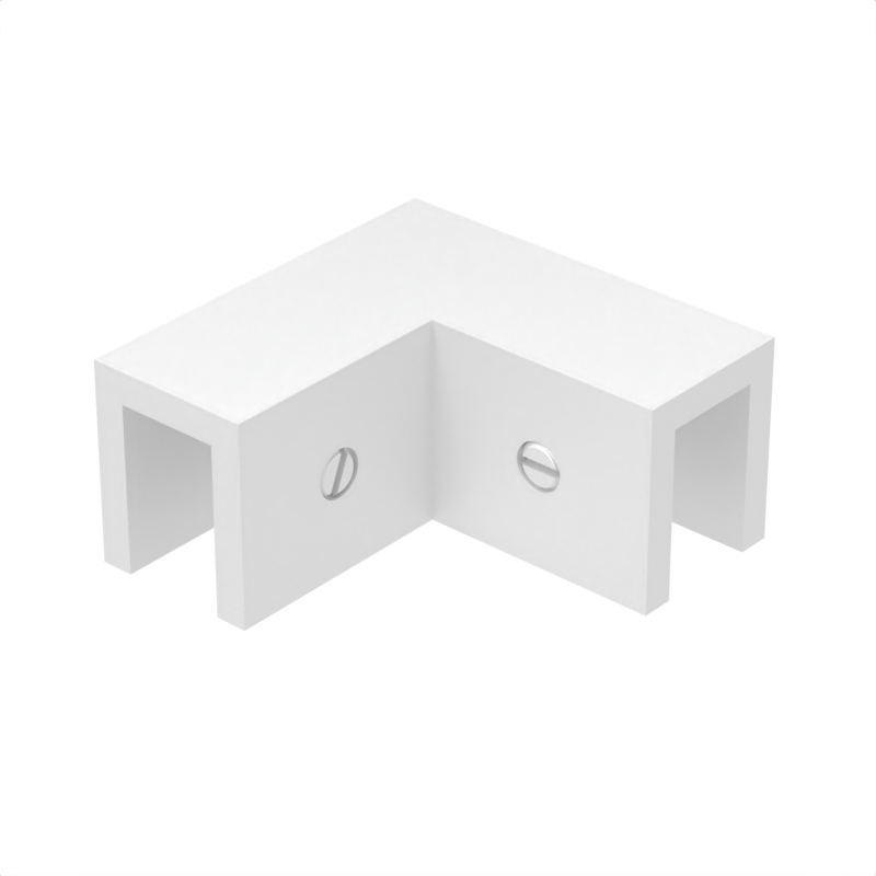 Sleeve over glass clamp SLOV092W - Glass to Glass - 90° Fixed - White