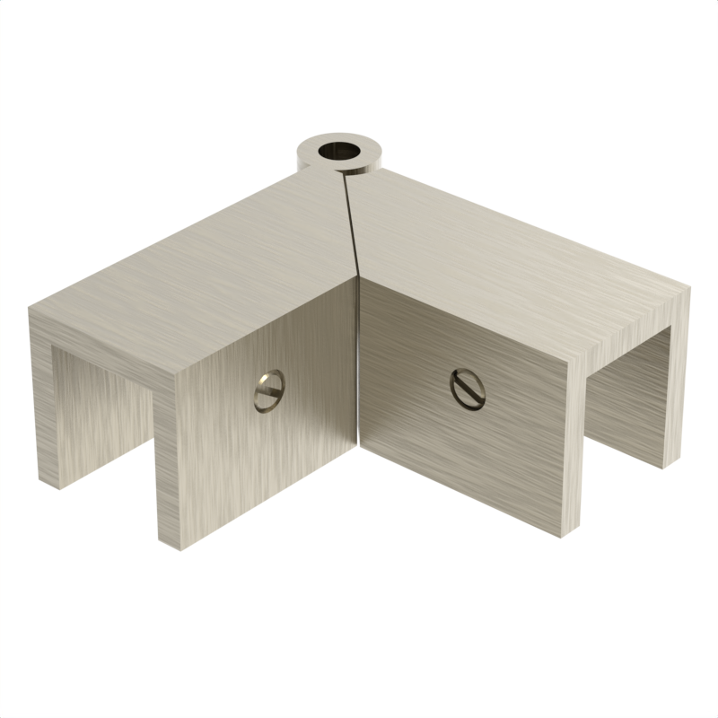 Sleeve over glass clamp SLOV345BBRZ - Glass to Glass - 90° Adjustable - Brushed Bronze