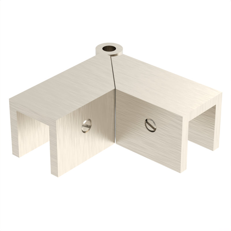 Sleeve over glass clamp SLOV345BN - Glass to Glass - 90° Adjustable - Brushed Nickel