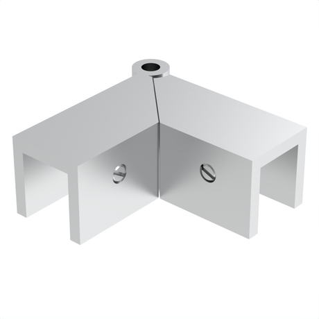 Sleeve over glass clamp SLOV345CH - Glass to Glass - 90° Adjustable - Chrome