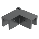 Sleeve over glass clamp SLOV345GM - Glass to Glass - 90° Adjustable - Gun Metal