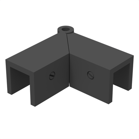 Sleeve over glass clamp SLOV345MBL - Glass to Glass - 90° Adjustable - Matte Black