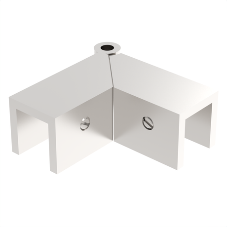 Sleeve over glass clamp SLOV345PN - Glass to Glass - 90° Adjustable - Polished Nickel