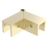 Sleeve over glass clamp SLOV345SB - Glass to Glass - 90° Adjustable - Satin Brass