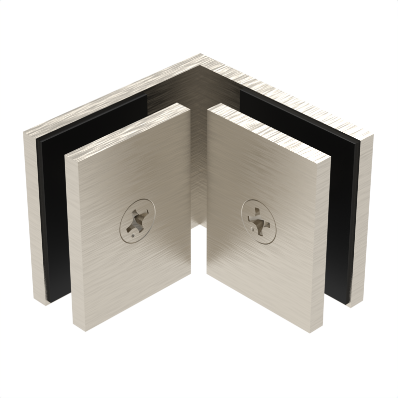 SQC90BN - Square - 90° Glass to Glass - Brushed Nickel