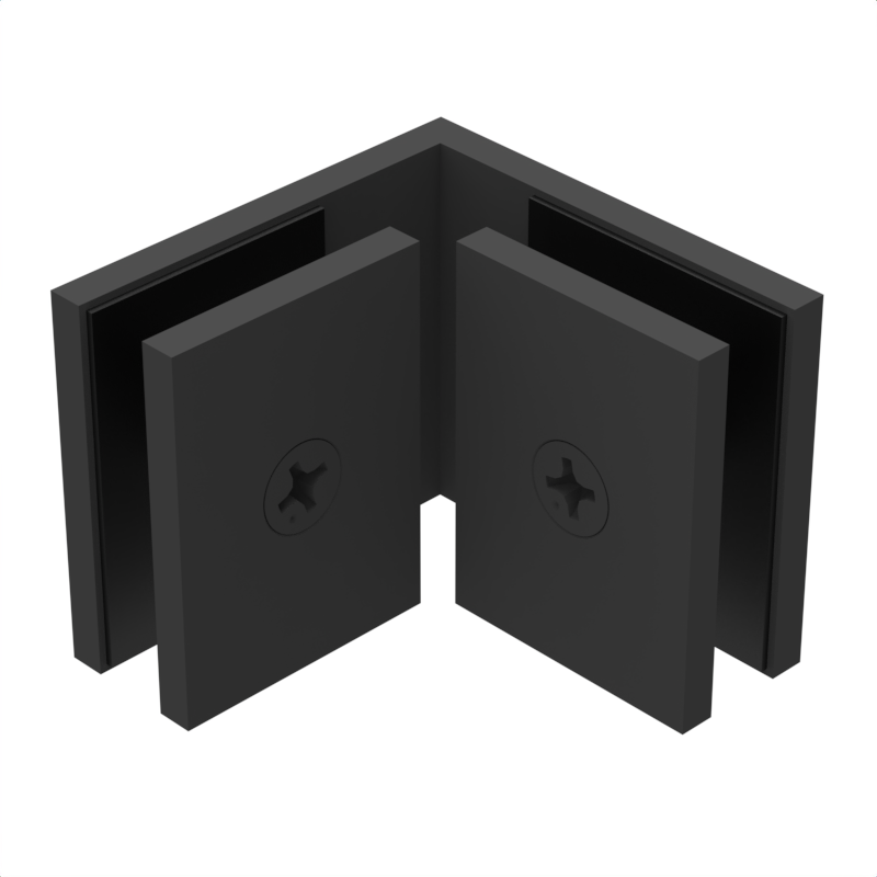 SQC90MBL - Square - 90° Glass to Glass - Matte Black