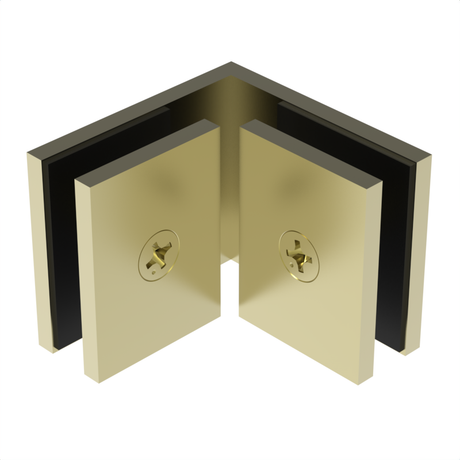 SQC90PB - Square - 90° Glass to Glass - Polished Brass