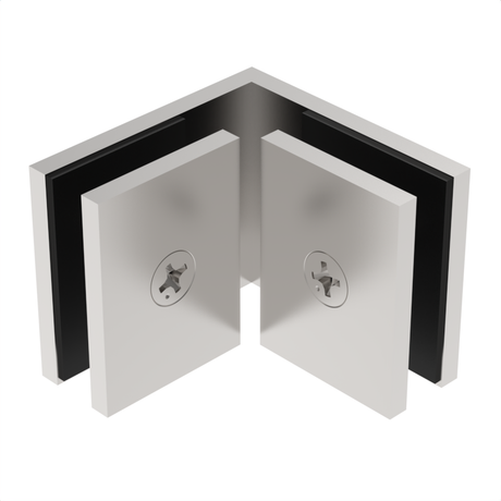 SQC90PN - Square - 90° Glass to Glass - Polished Nickel