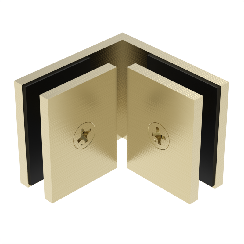 SQC90SB - Square - 90° Glass to Glass - Satin Brass