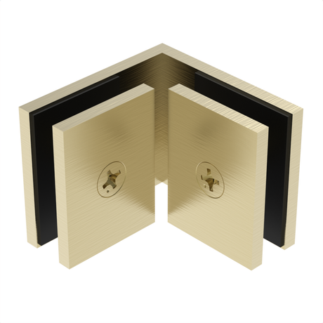 SQC90SB - Square - 90° Glass to Glass - Satin Brass